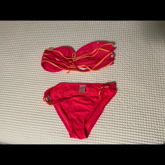 target pink and orange bandeau bikini - Picture 4 of 4